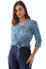Blusa Zenaida Celeste
