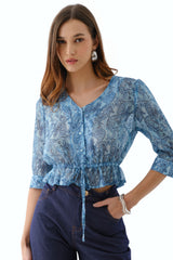 Blusa Zenaida Celeste