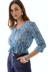 Blusa Zenaida Celeste