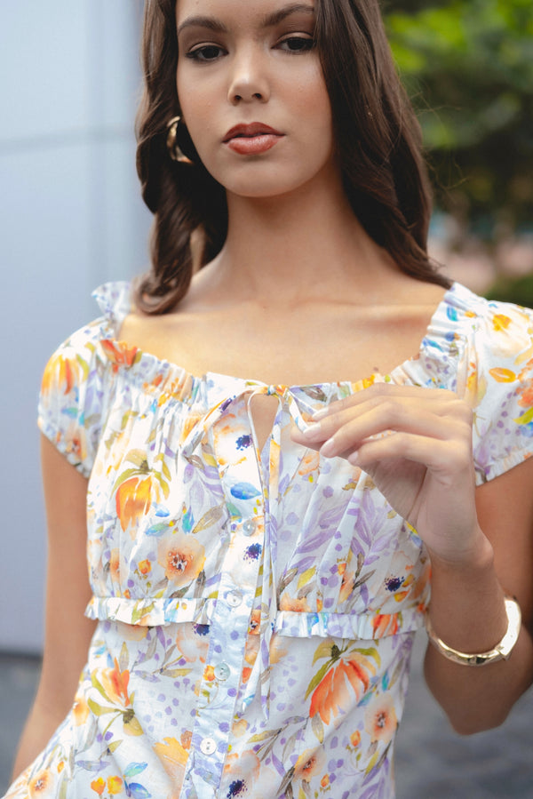 Blusa Citali Naranja Floral