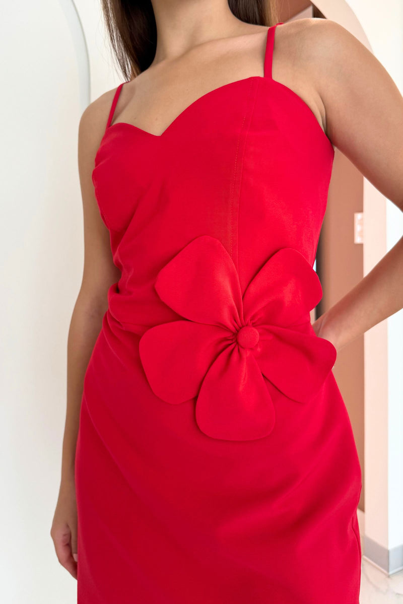 Vestido Flor Rojo