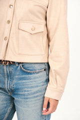 Chaqueta Suede Gabrielle Beige