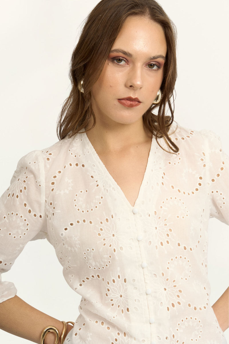 Blusa Suami Broderie Hueso