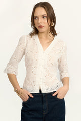 Blusa Suami Broderie Hueso