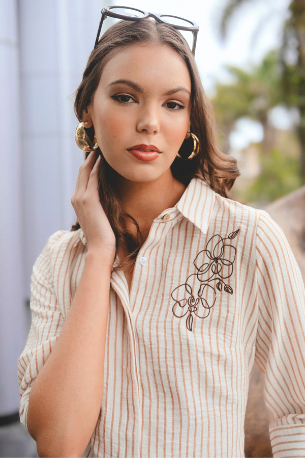 Blusa Amaya Rayas Cocoa