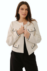 Chaqueta Kella Tweed Hueso