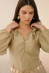 Blusa Shiny Verde Olivo