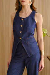 Chaleco Jeisa Denim Azul