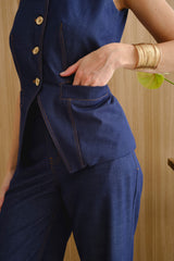 Chaleco Jeisa Denim Azul
