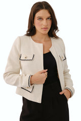Chaqueta Kella Tweed Hueso