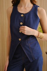 Chaleco Jeisa Denim Azul