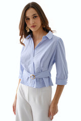 Blusa Paula Celeste Rayas