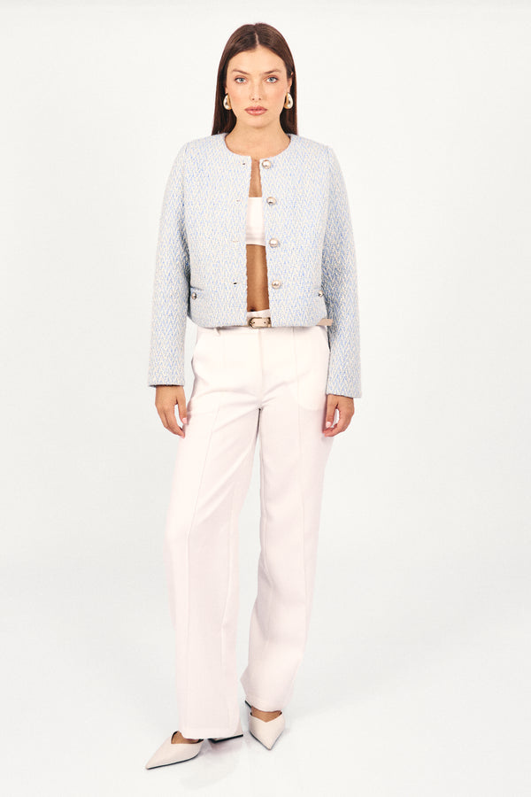 Chaqueta Tweed Azaria Celeste