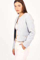 Chaqueta Tweed Azaria Celeste
