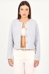 Chaqueta Tweed Azaria Celeste