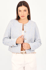 Chaqueta Tweed Azaria Celeste