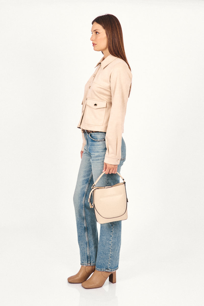 Chaqueta Suede Gabrielle Beige