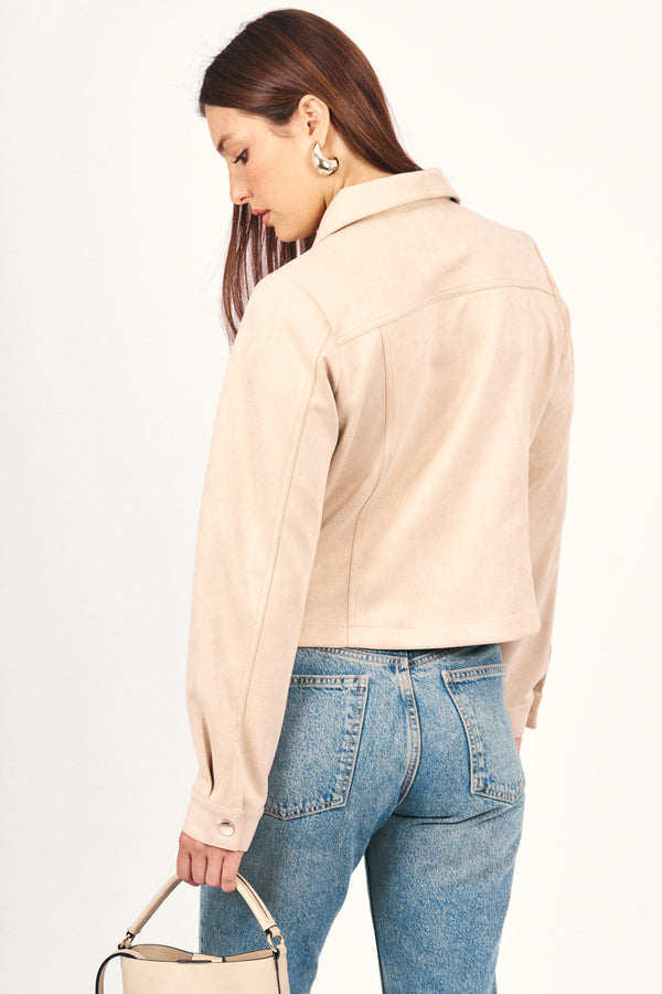 Chaqueta Suede Gabrielle Beige