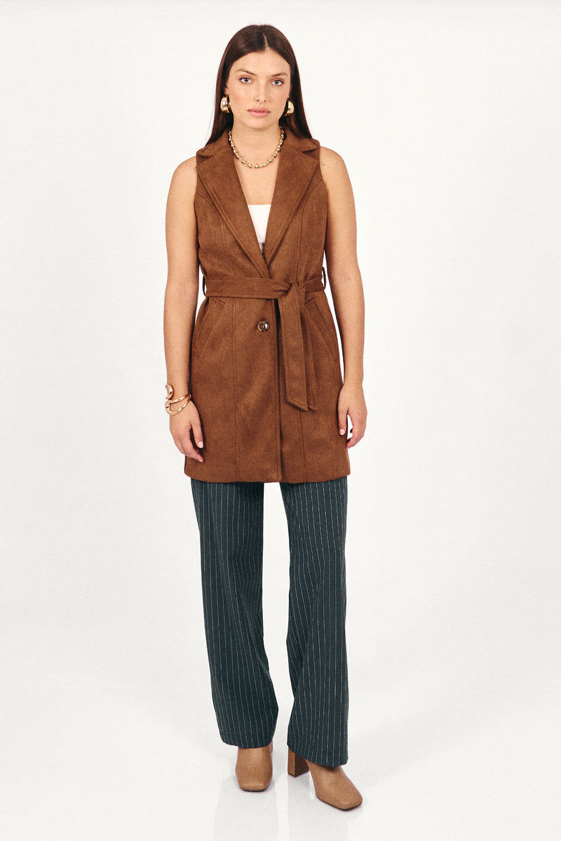 Chaleco Suede Bianka Marrón