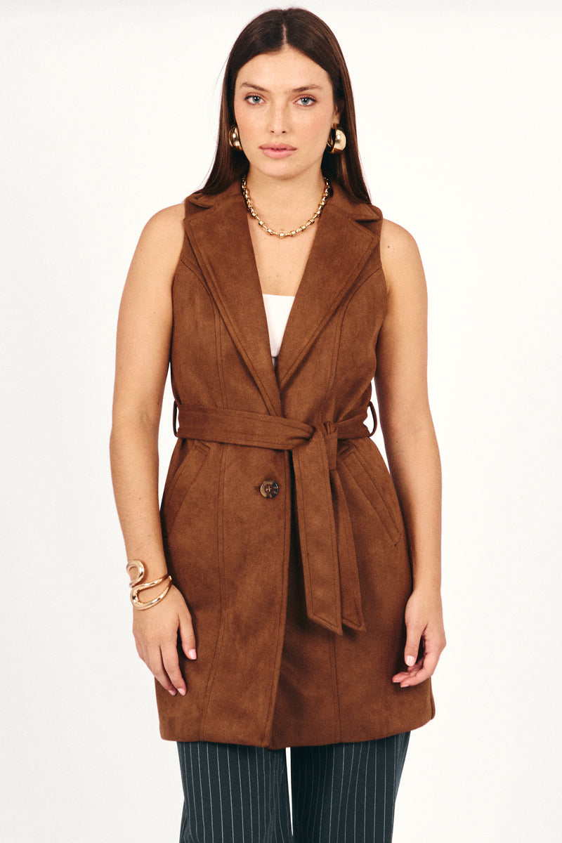 Chaleco Suede Bianka Marrón