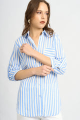 Blusa Fiorella Rayas Celeste