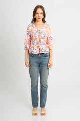 Blusa Coquette Floral Rosa