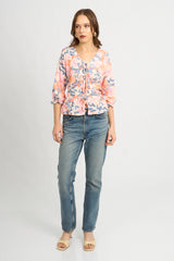 Blusa Coquette Floral Rosa