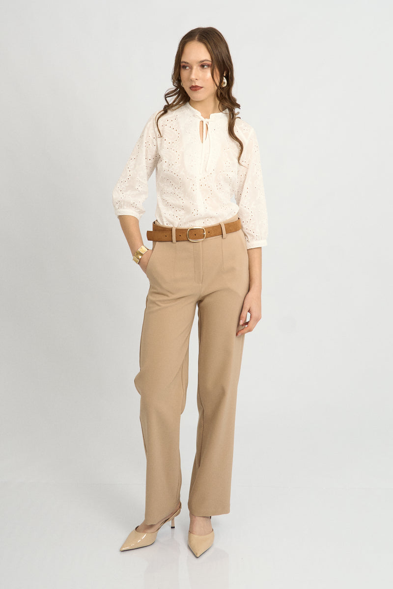 Blusa Jane Broderie Hueso
