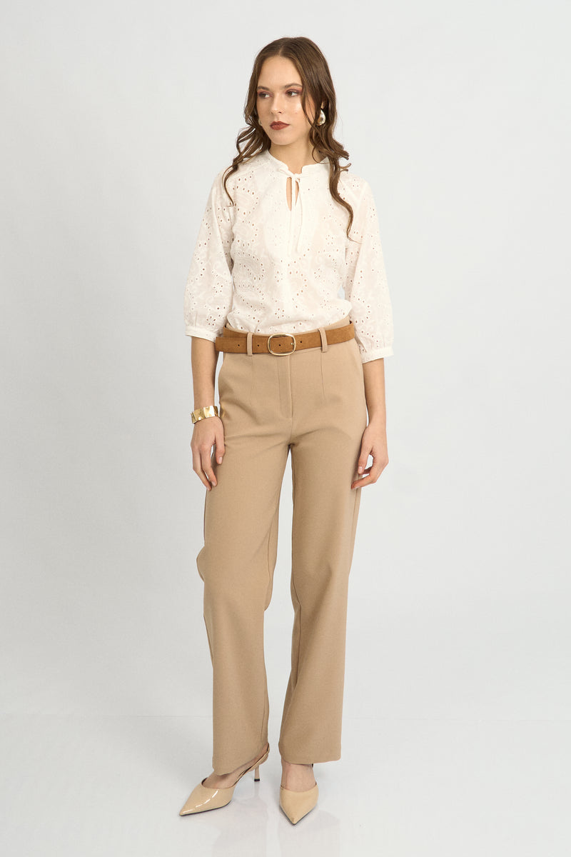 Blusa Jane Broderie Hueso