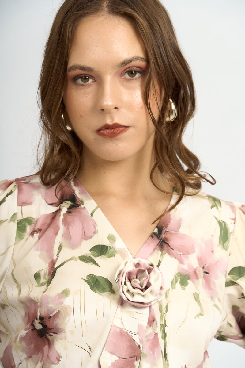 Blusa Saori Floral Rosa