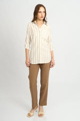 Blusa Fiorella Rayas Beige