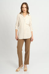 Blusa Fiorella Rayas Beige