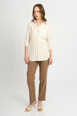 Blusa Fiorella Rayas Beige