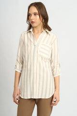 Blusa Fiorella Rayas Beige
