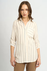Blusa Fiorella Rayas Beige