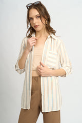 Blusa Fiorella Rayas Beige