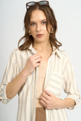 Blusa Fiorella Rayas Beige