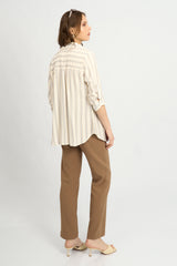 Blusa Fiorella Rayas Beige